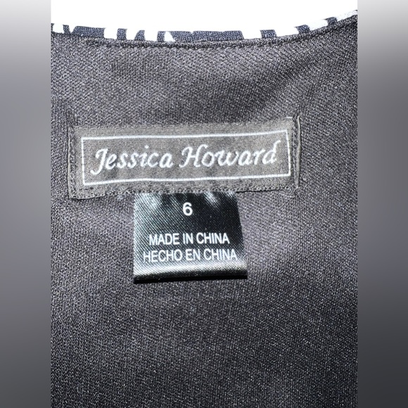 Jessica Howard Black and White Fit And Flare Midi Dress Size. 6 - Picture 6 of 7